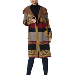 Max SPORT Baroque Design Long Duster Sweater Cardigan Size XS